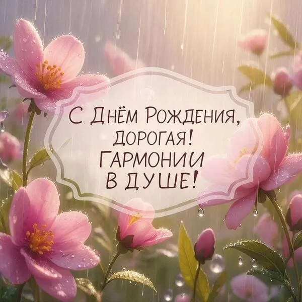 Весенние цветы с лёгким дождём - С Днём Рождения, дорогая! Гармонии в душе!