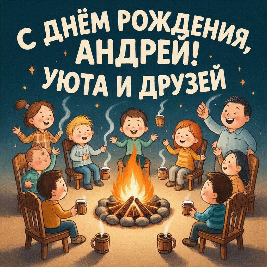 Ночная панорама города — С днём рождения, Андрюша! Ярких побед.