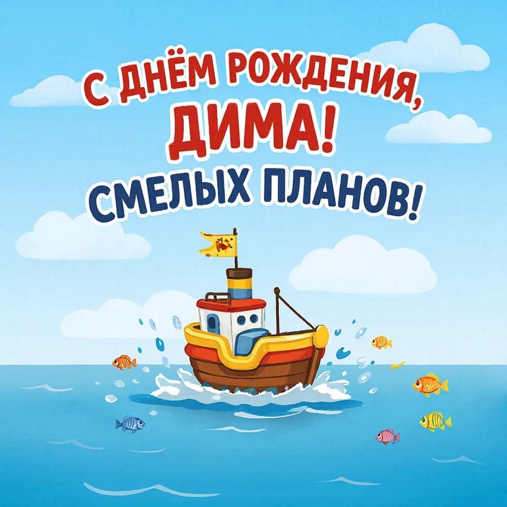 Небольшая модель корабля — С днём рождения, Дмитрий! Смелых планов.