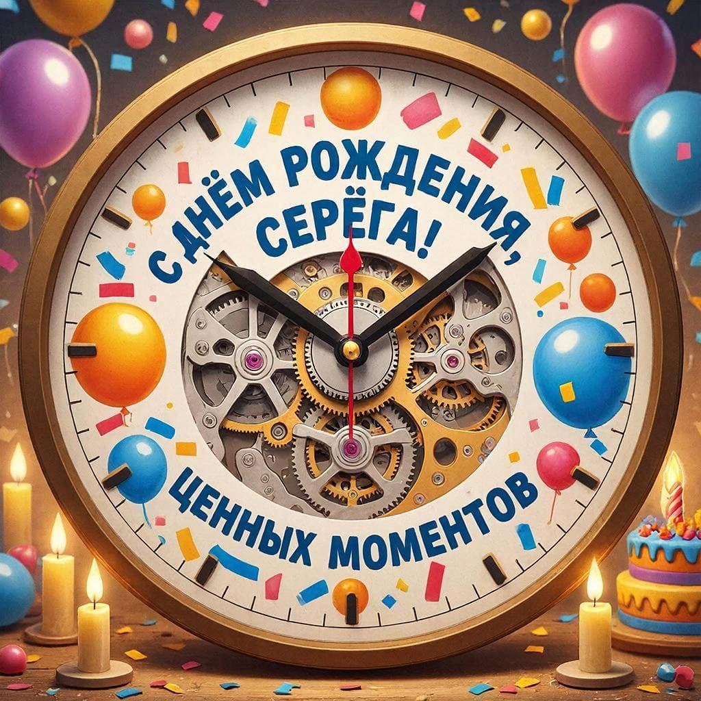 Часы с механизмом — С днём рождения, Серёга! Ценных моментов.