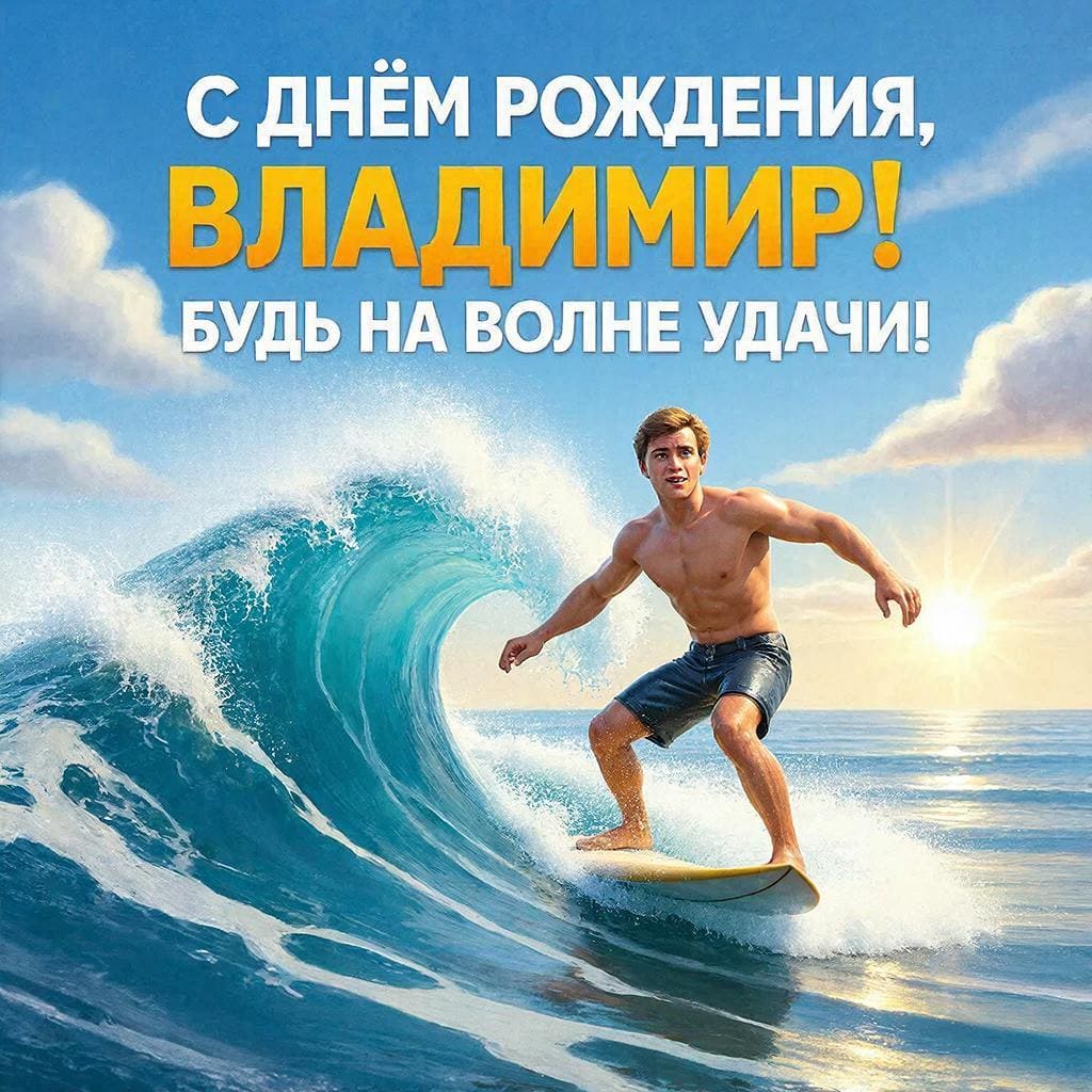 Серфинг на большой волне — С днём рождения, Владимир! На волне удачи