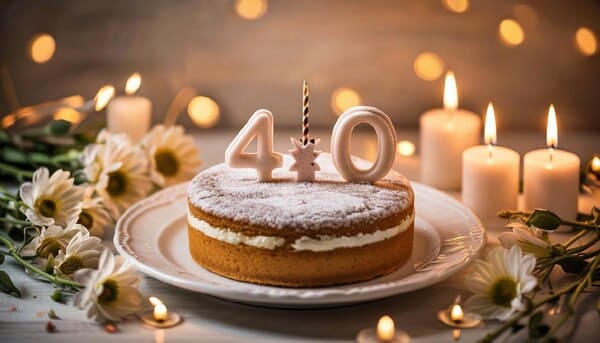 Проздничной торт с цифрой 40