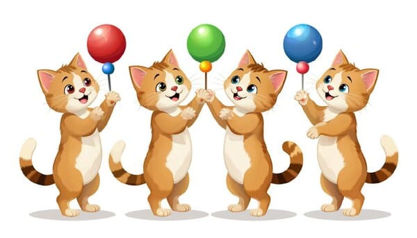 Котики с воздушными шариками