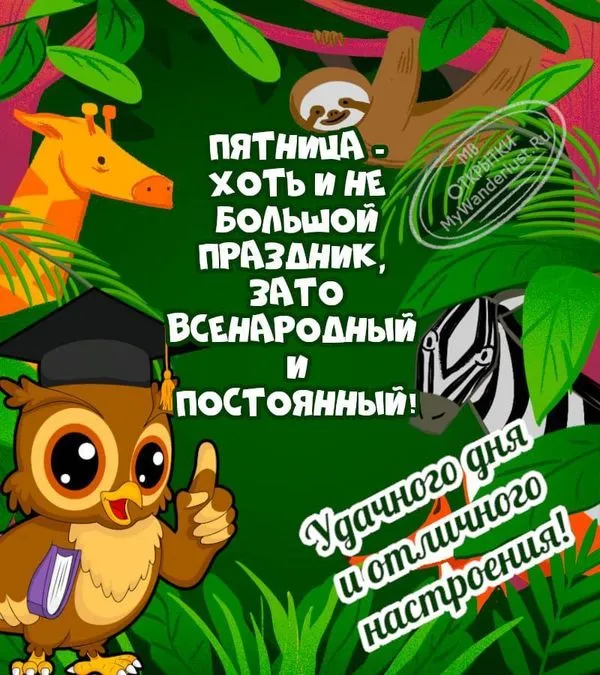 Пожелание удачной пятницы и отличного настроения