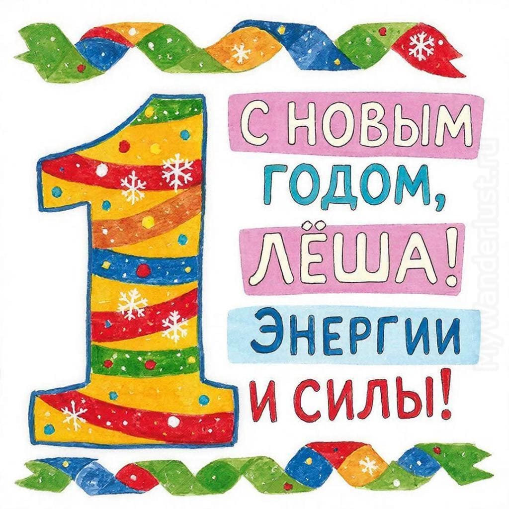 Новогодняя цифра 1 — «С Новым годом, Лёша! Энергии и силы!»