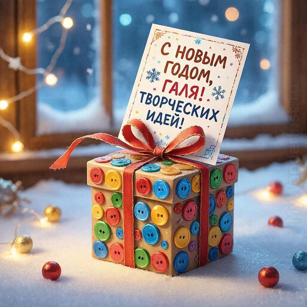 Маленькая коробочка с разноцветными пуговицами — С Новым годом, Галя! Творческих идей