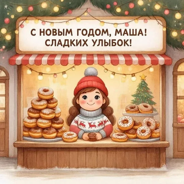 Маленькая лавка с горячими пончиками и корицей — С Новым годом, Маша! Сладких улыбок