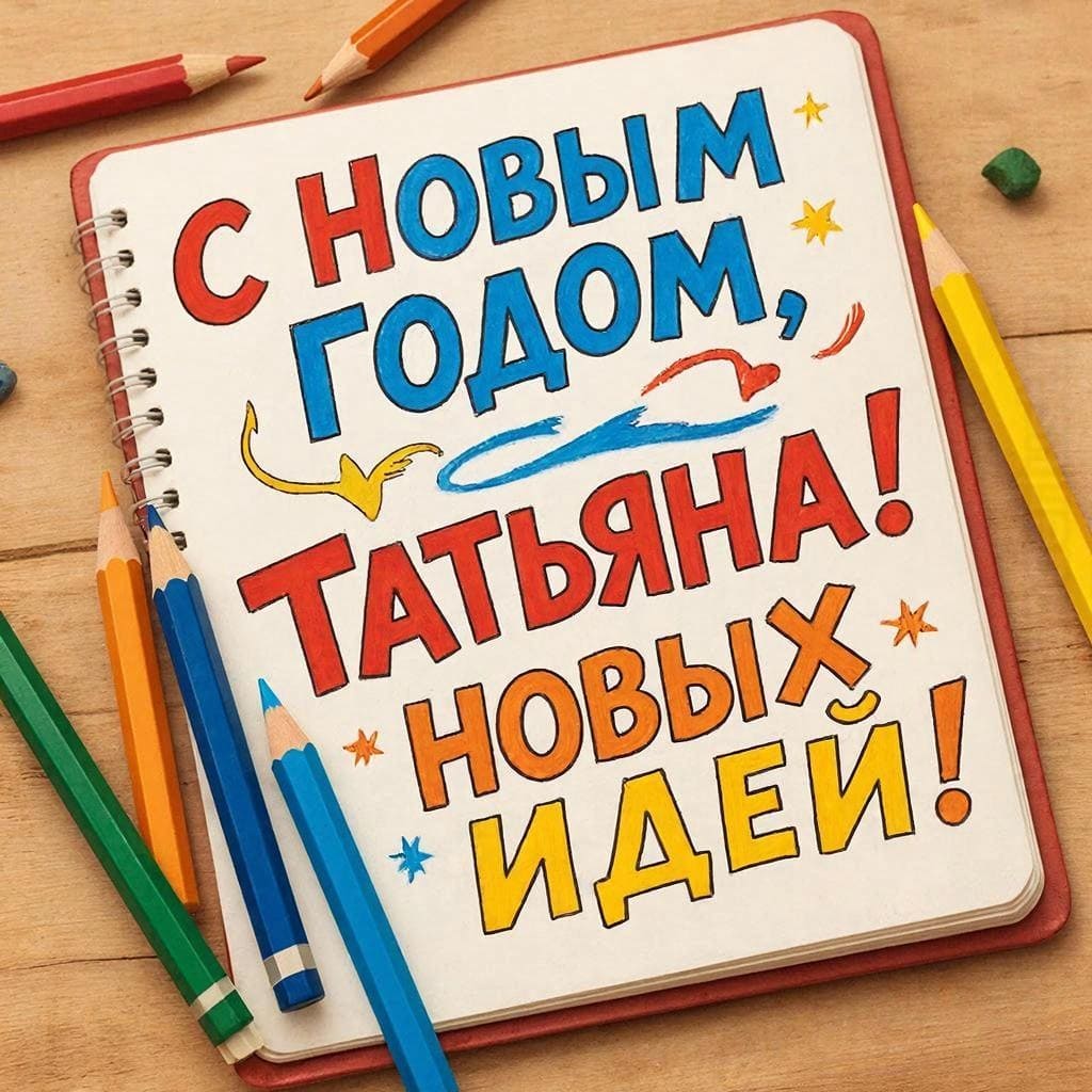 Ремесленный блокнот и карандаши — С Новым годом, Татьяна! Новых идей