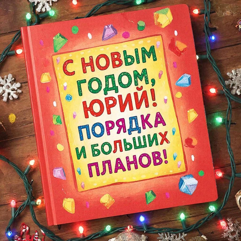 План на год, отмеченные даты и праздничные огоньки — «С Новым годом, Юрий! Порядка и больших планов!»