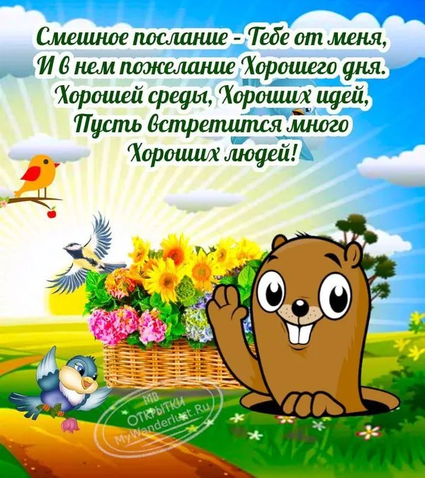 Бесплатная открытка с добрым утром среды